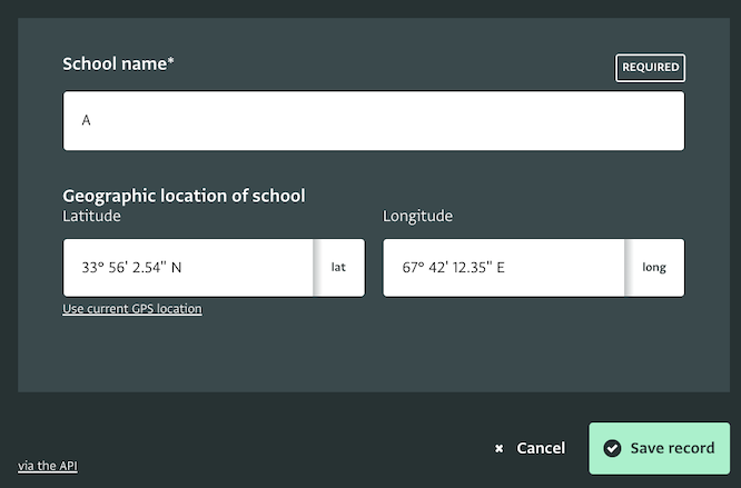 Data entry with geo points for emergency response activities