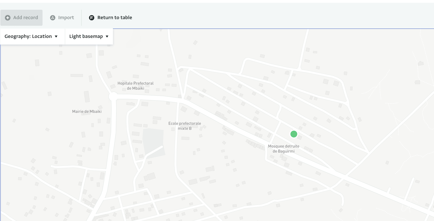 Light basemap for the IDP sites form