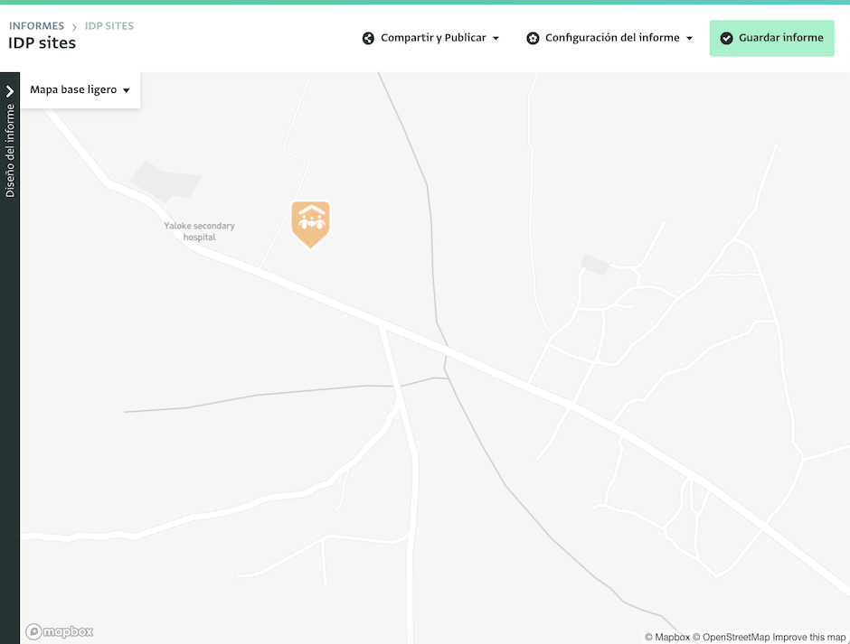 Mapa base ligero para el formulario de sitios de desplazados internos