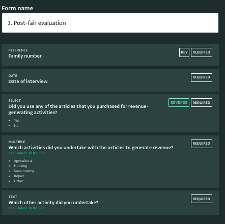 Form design: Post-fair evaluation