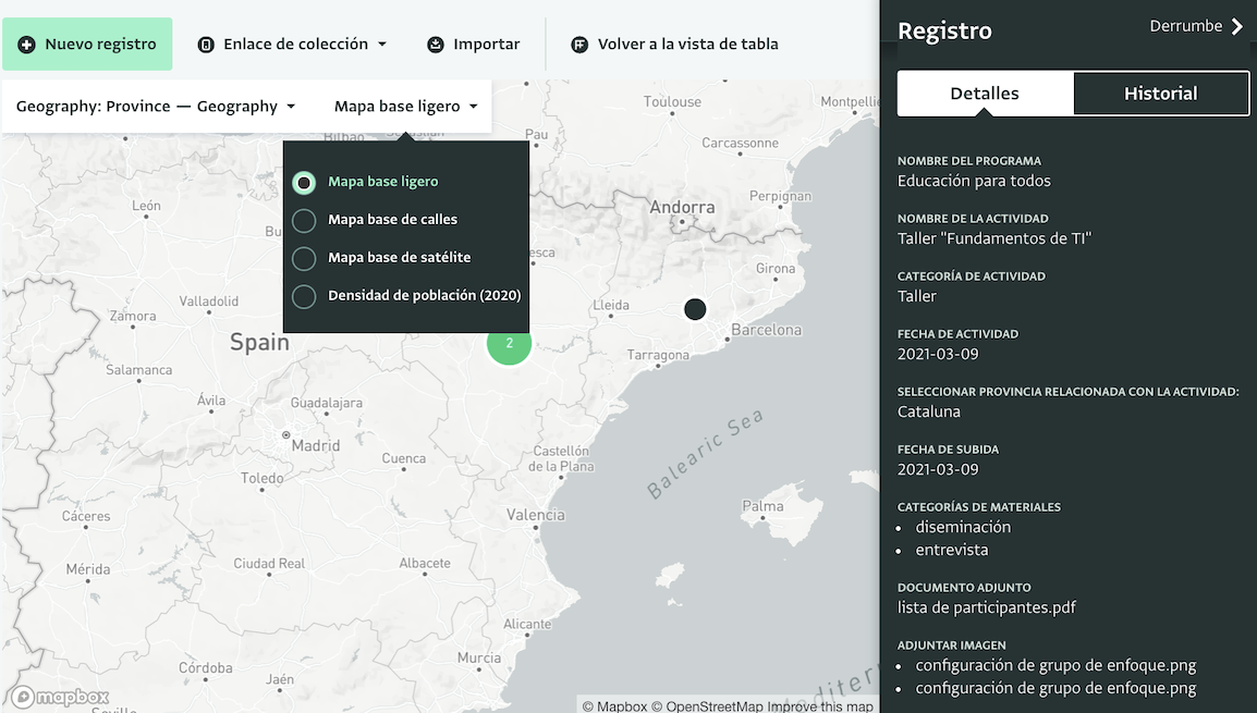 Visualización de sus recursos en un mapa