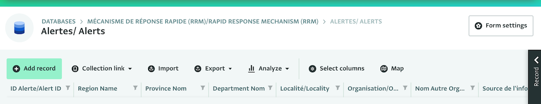 Edit a form via 'Form settings'