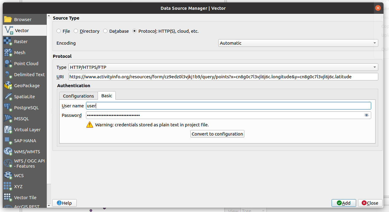 Screenshot of QGIS