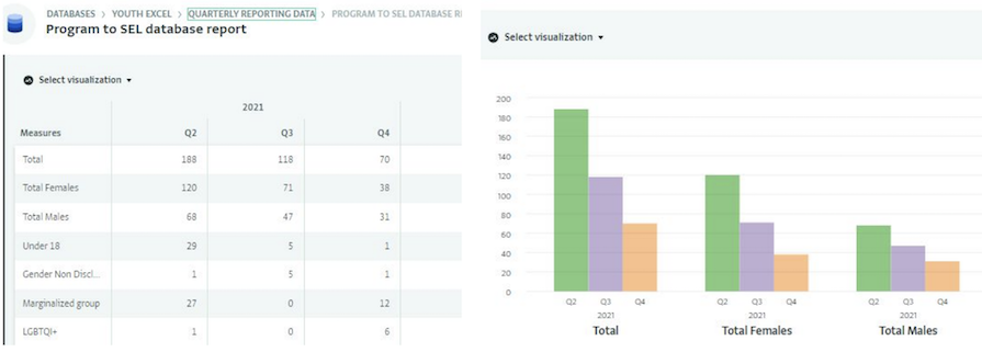 Rapport stratégique - Tableau de bord dans ActivityInfo