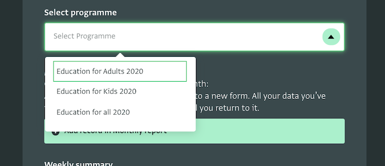 Reference field in data entry - list with one reference