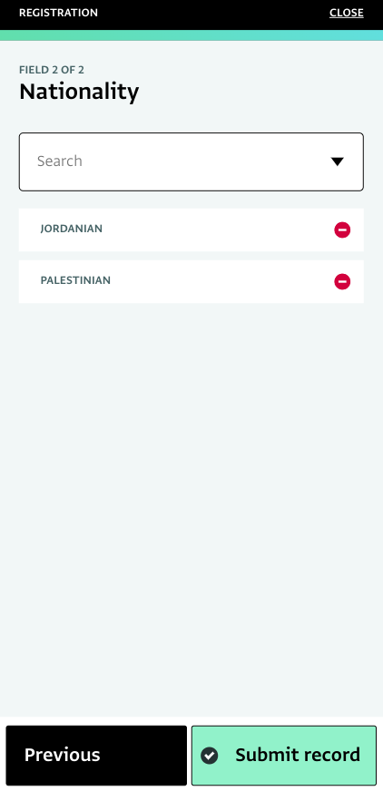 Mobile interface drop-down format